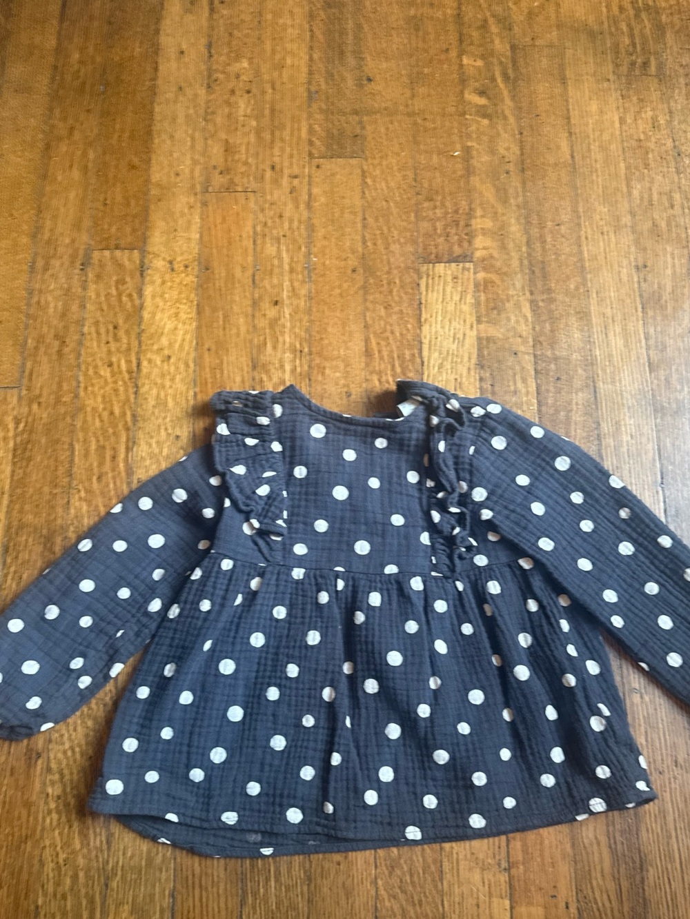 H&M Polka Dot Ruffle Long-Sleeve Girls' Top - 2T